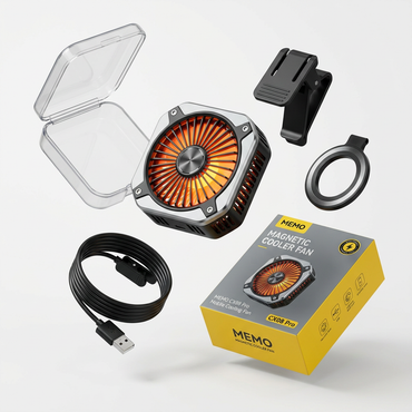 MEMO CX08 Pro 25W Semiconductor Mobile Cooling Fan with Magnetic & Clip Mount | Fast Phone Cooler for PUBG, Free Fire, COD Mobile, Android & iPhone