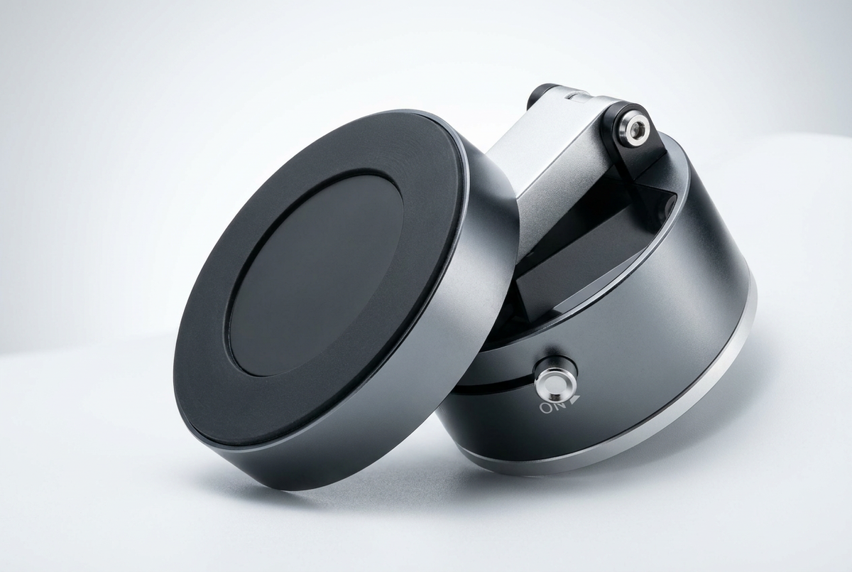 Double-Sided Magnetic Vacuum Phone Holder – Foldable & Retractable Hands-Free Desk, Car, and Travel Mount