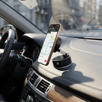 Double-Sided Magnetic Vacuum Phone Holder – Foldable & Retractable Hands-Free Desk, Car, and Travel Mount