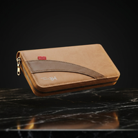 MR Leather Wallet with Zipper for Men – Premium Genuine Leather Bifold Organizer with Multiple Card Slots, Secure Zippered Coin Pocket, and Durable Stitching for Travel & Daily Use