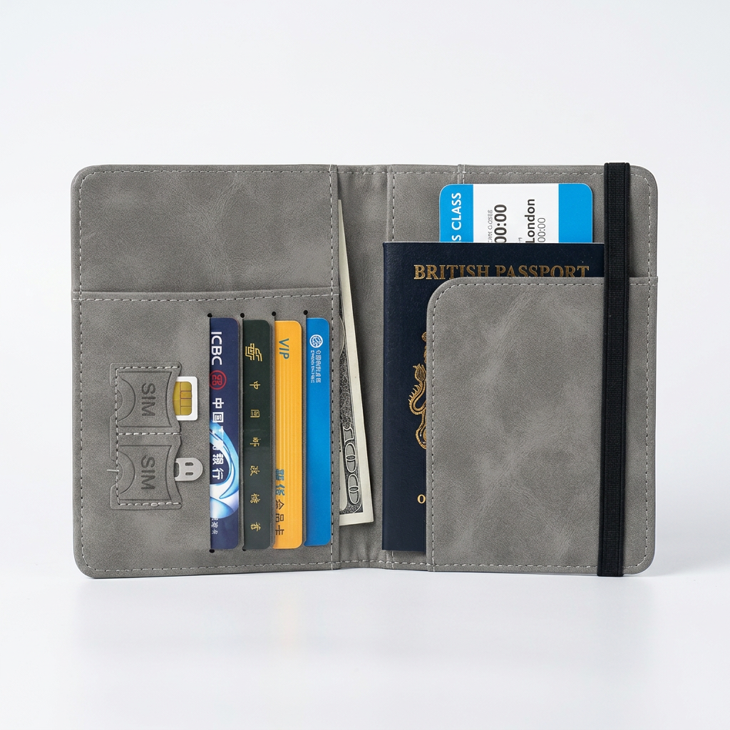 Premium RFID Travel Passport Wallet & Document Organizer | Passport Holder with Card Slots, Cash Pocket & Boarding Pass Storage for Men & Women