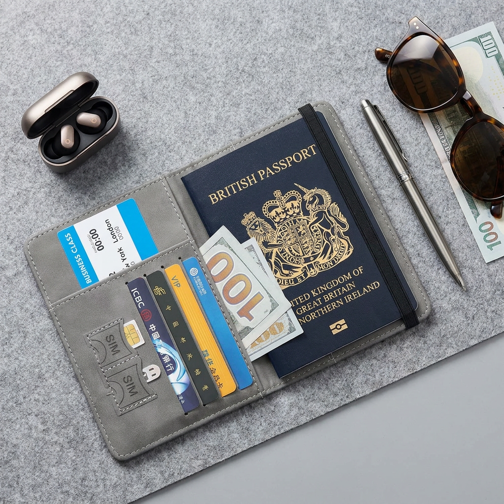 Premium RFID Travel Passport Wallet & Document Organizer | Passport Holder with Card Slots, Cash Pocket & Boarding Pass Storage for Men & Women